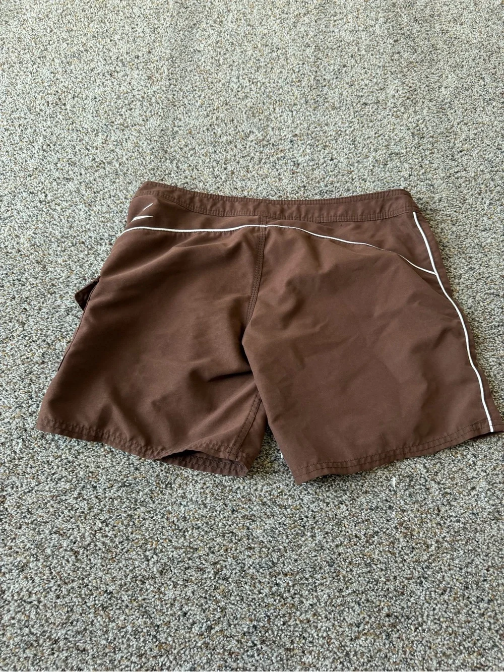 O'Neill Womens Size 7 Brown White Board Shorts Y2K Surf Cargo Swim Beach